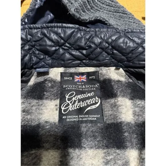 Scotch & Soda wool blend men’s chunky thick sweater zip front hoodie L